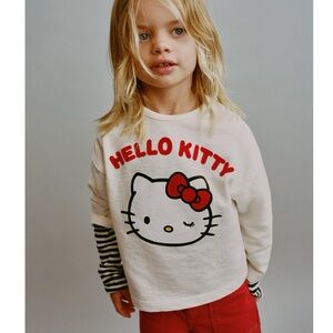 ZARA HELLO KITTY FLOCKED T-SHIRT